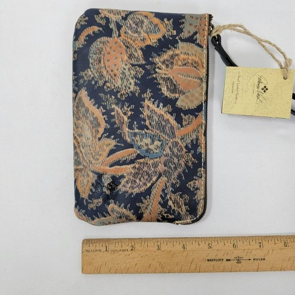 Patricia Nash Capri Wristlet Purse blue brown Vintage Needlepoint Retired zipper - Picture 9 of 9